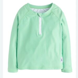 Little English Green QUARTER-ZIP RASHGUARD  XS